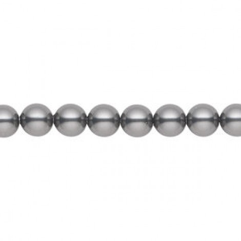 6mm Swarovski Crystal Pearls - Dark Grey - Pack of 10