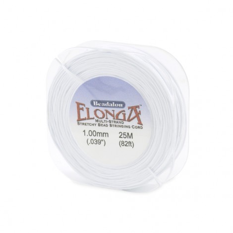 1.0mm Beadalon Elonga White Multi-Strand Stretch Cord - 25m (82ft)
