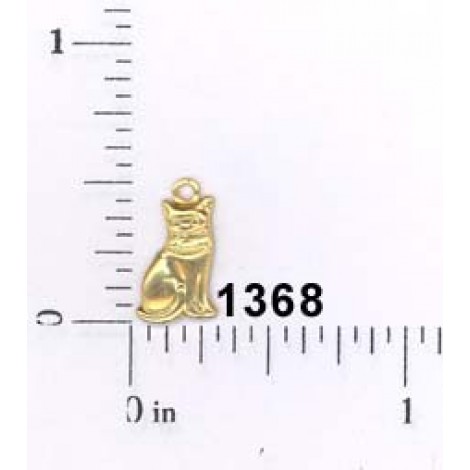 10mm Tiny Cat Brass Charm (right)