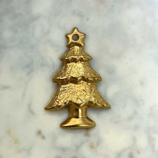 22mm Christmas Tree Raw Brass Charms - Pack of 4