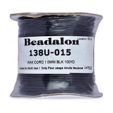 1mm Beadalon Black Waxed Braided Cord - 91m