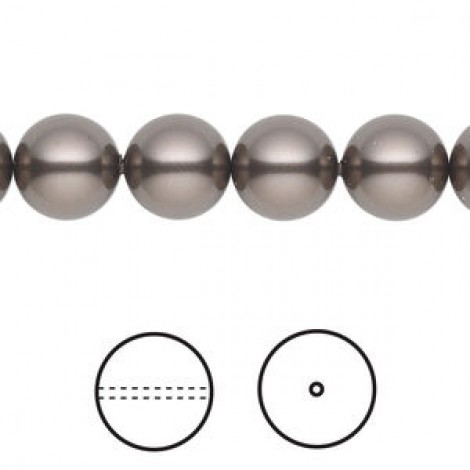 10mm Swarovski 5810 Crystal Pearls - Brown - Pack of 10