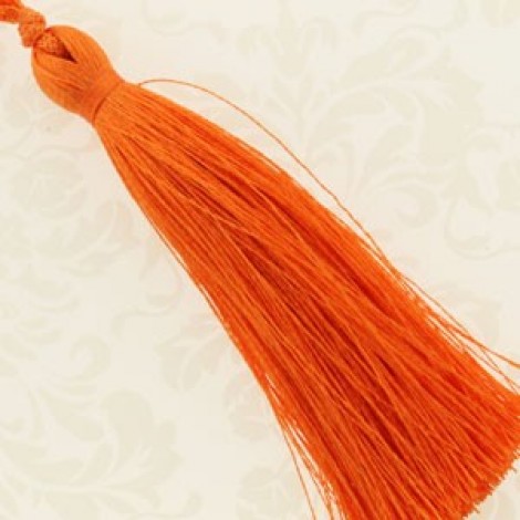 77mm Turkish Silk Thread Long Tassels - Tangerine - Each