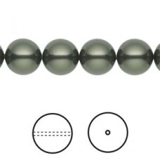 10mm Swarovski 5810 Crystal Pearls - Dark Green - Pack of 10