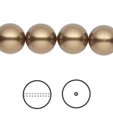 14mm Swarovski Crystal Large Hole Pearls - Ant Brass - Pack of 2