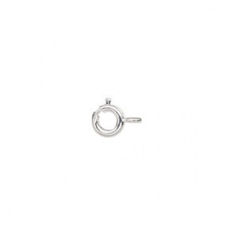 6mm Silver Plated Brass Spring Ring Clasps - Pack of 5