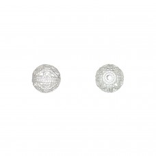 8mm Silver Plated Filigree Round Beads - Pack of 25