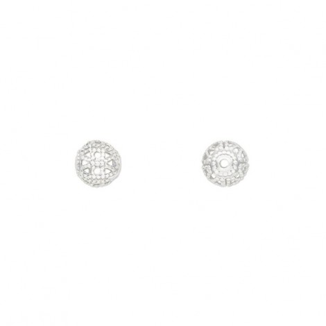 6mm Silver Plated Filigree Round Beads - Pack of 20