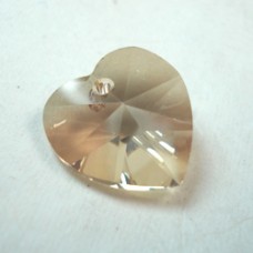 14mm Swarovski Crystal Hearts - Crystal Golden Shadow - Each