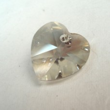 14mm Swarovski Crystal Hearts - Crystal Silver Shadow - Each