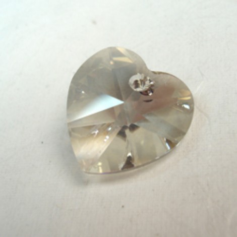 14mm Swarovski Crystal Hearts - Crystal Silver Shadow - Each 14mm Swarovski Crystal Hearts - Crystal Silver Shadow - Each