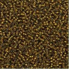 15/0 Miyuki Seed Beads - Silver Lined  Golden Olive