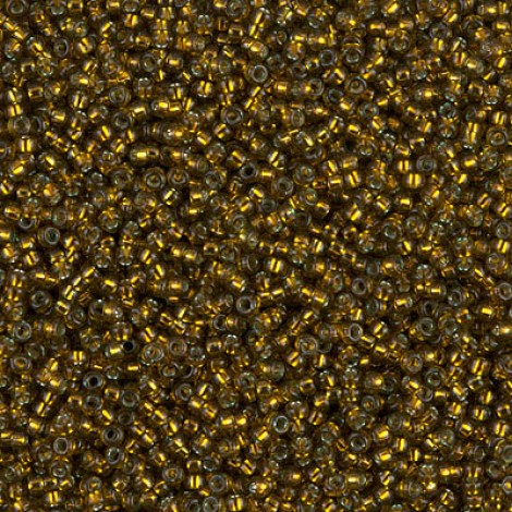 15/0 Miyuki Seed Beads - Silver Lined  Golden Olive