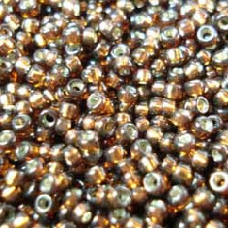 15/0 Miyuki Seed Beads - Silver Lined Dark Topaz
