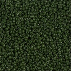 15/0 Miyuki Seed Beads - Opaque Olive - 12.5gm