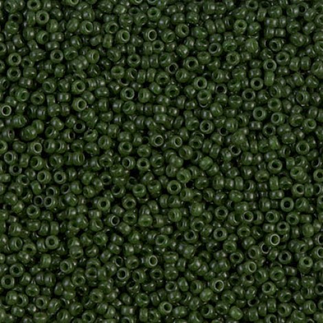 15/0 Miyuki Seed Beads - Opaque Olive - 12.5gm