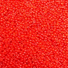 15/0 Miyuki Seed Beads - Dyed Semi-Frosted Opaque Bright Red - 8.2gm