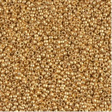 15/0 Miyuki Seed Beads - Matte 24Kt Gold Plated - 8.2gm
