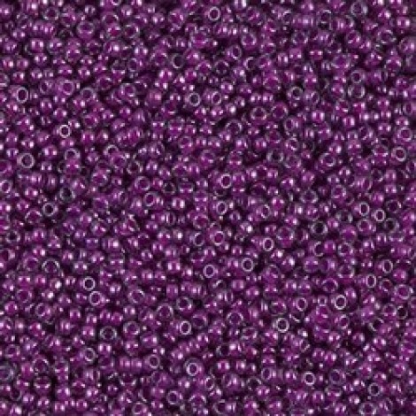 15/0 Miyuki Seed Beads - Fuchsia Lined Crystal Luster