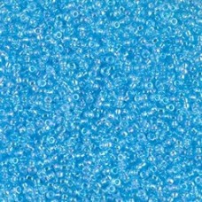 15/0 Miyuki Seed Beads - Transparent Aqua AB - 12.5gm