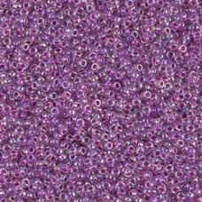 15/0 Miyuki Seed Beads - Raspberry Lined Crystal AB - 12.5gm