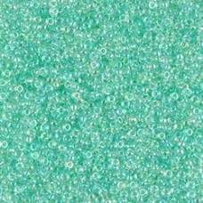 15/0 Miyuki Seed Beads - Mint Lined Crystal AB - 12.5gm