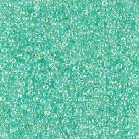 15/0 Miyuki Seed Beads - Mint Lined Crystal AB
