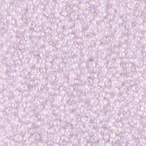 15/0 Miyuki Seed Beads - Pink Lined Crystal AB