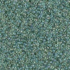 15/0 Miyuki Seed Beads - Lime Lined Crystal AB - 12.5gm