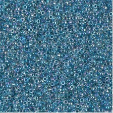 15/0 Miyuki Seed Beads - Marine Blue Lined Crystal AB