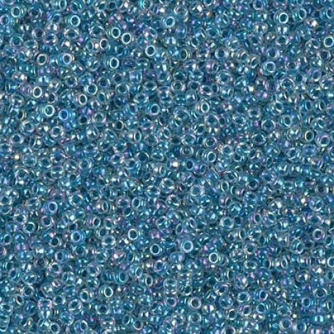 15/0 Miyuki Seed Beads - Marine Blue Lined Crystal AB