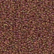 15/0 Miyuki Seed Beads - Dk Topaz Rainbow Gold Luster