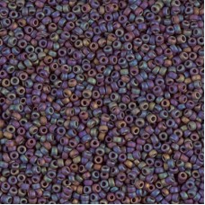 15/0 Miyuki Seed Beads - Matte Opaque Chocolate AB