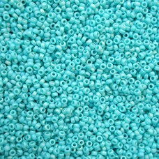 15/0 Miyuki Seed Beads - Matte Opaque Turquoise Green AB