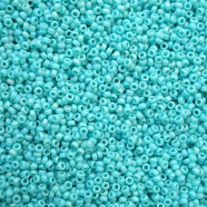 15/0 Miyuki Seed Beads - Matte Opaque Turquoise Green AB - 10gm