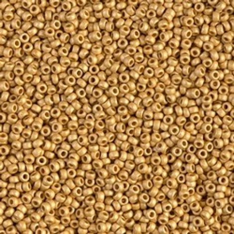 15/0 Miyuki Seed Beads - Duracoat Matte Galvanised Gold