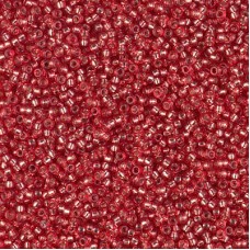15/0 Miyuki Seed Beads - Duracoat Silver Lined Dyed Light Watermelon - 10gm