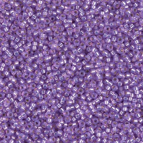 15/0 Miyuki Seed Beads - Dyed Lilac Silverlined Alabaster