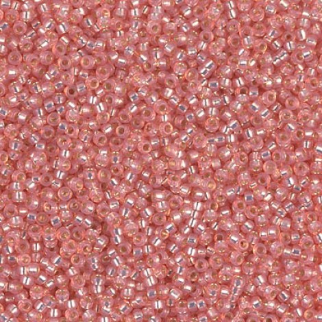 15/0 Miyuki Seed Beads -Dyed Salmon Silverlined Alabaster -10gm 15/0 Miyuki Seed Beads -Dyed Salmon Silverlined Alabaster -10gm