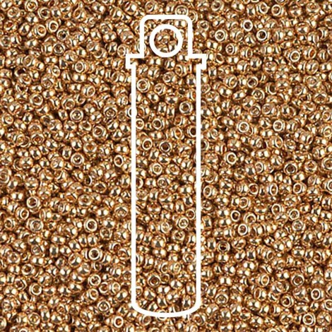 15/0 Miyuki Seed Beads - Galvanised Yellow Gold - 8.2gm 15/0 Miyuki Seed Beads - Galvanised Yellow Gold - 8.2gm