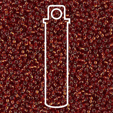 15/0 Miyuki Seed Beads - Silver Lined Dk Ruby - 12.5gm 15/0 Miyuki Seed Beads - Silver Lined Dk Ruby - 12.5gm