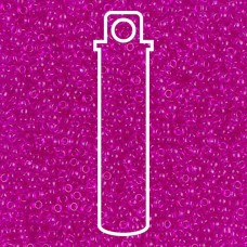15/0 Miyuki Seed Beads - Dyed Transparent Fuchsia - 8.2gm