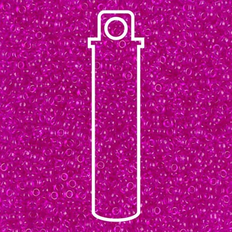 15/0 Miyuki Seed Beads - Dyed Transparent Fuchsia - 8.2gm 15/0 Miyuki Seed Beads - Dyed Transparent Fuchsia - 8.2gm
