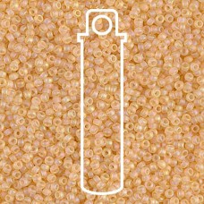 15/0 Miyuki Seed Beads - Matte Transparent Light Topaz AB - 10gm