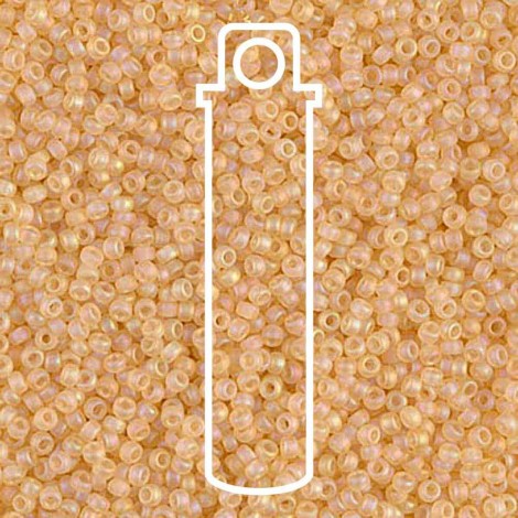 15/0 Miyuki Seed Beads - Matte Transparent Light Topaz AB - 10gm 15/0 Miyuki Seed Beads - Matte Transparent Light Topaz AB - 10gm