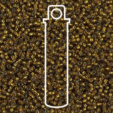 15/0 Miyuki Seed Beads - Silver Lined  Golden Olive - 12.5gm