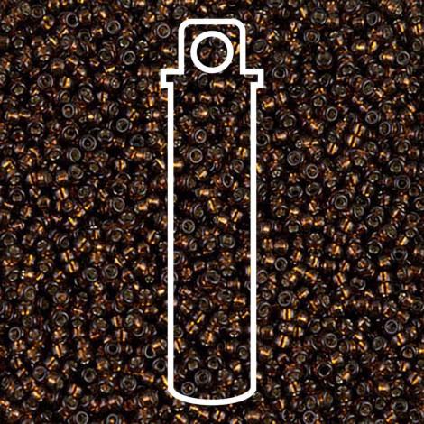 15/0 Miyuki Seed Beads - Silver Lined Dark Topaz - 12.5gm