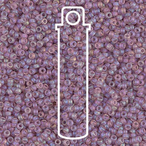 15/0 Miyuki Seed Beads - Matte Tr Smoky Amethyst AB - 8.2gm