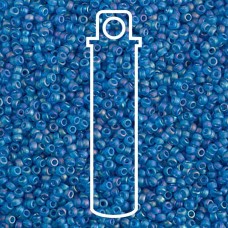 15/0 Miyuki Seed Beads - Matte Transparent Capri Blue AB - 12.5gm