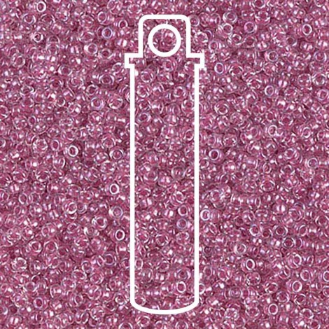15/0 Miyuki Seed Beads - Sparkling Rose Lined Crystal - 10gm